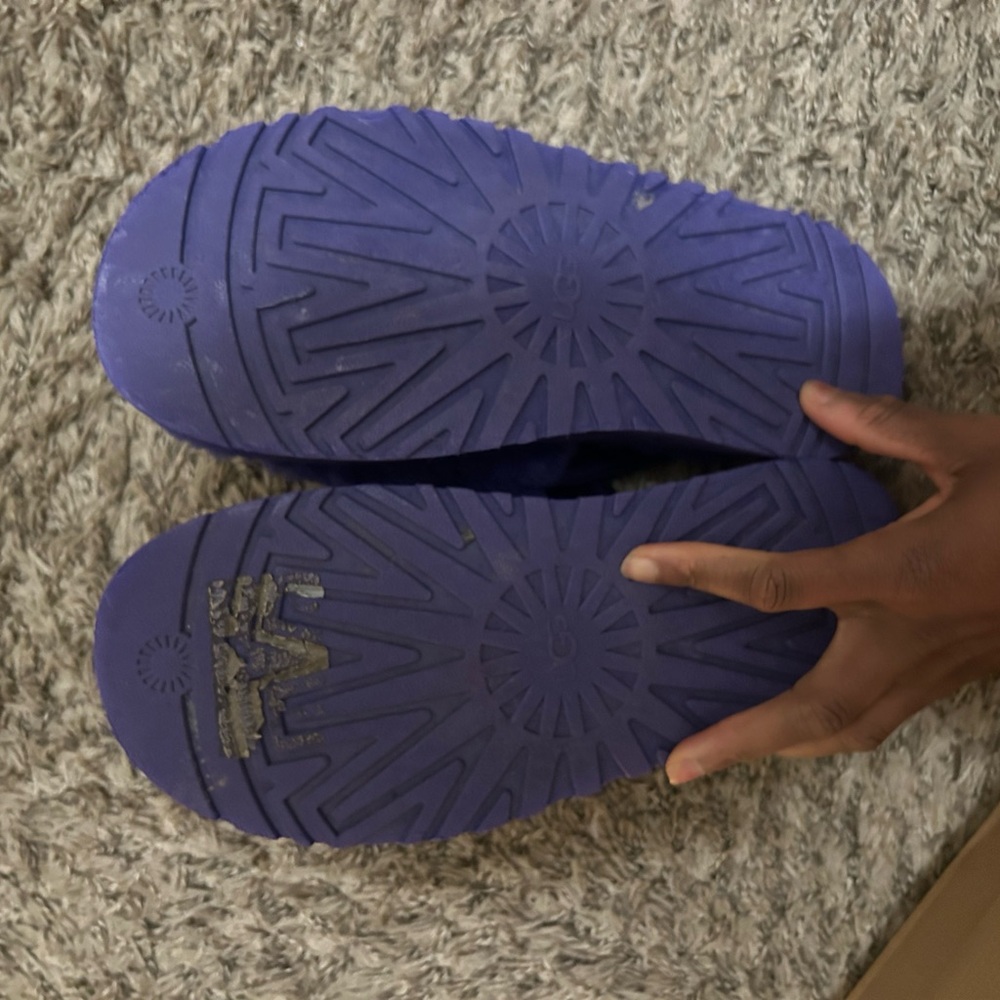 UGG Women's Plush Purple Slippers - Picture 3 of 4